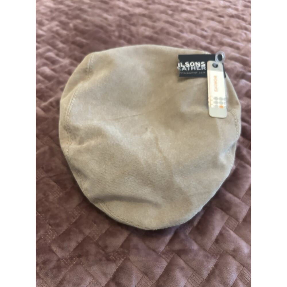 NWT Vintage Wilson's Leather Maxima Tan Suede Newsboy Cap (S/M) biker grunge